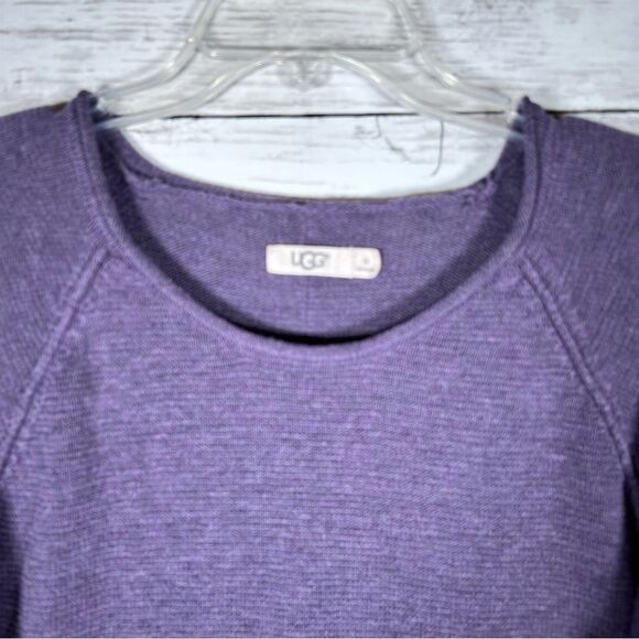 UGG Estela Purple Knit Hi-Low Lightweight Textured Pullover Sweater Womens XL - Picture 3 of 5